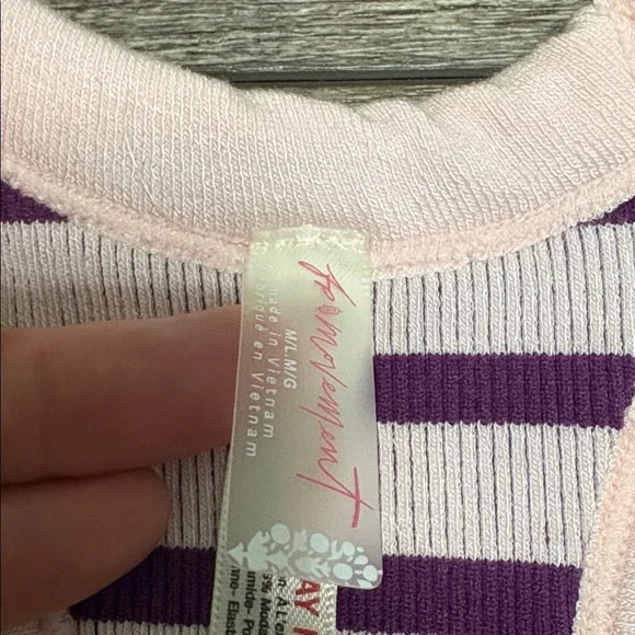 NWT FP Movement Go To Striped Sports Bra M/L Pink Purple - Picture 4 of 7